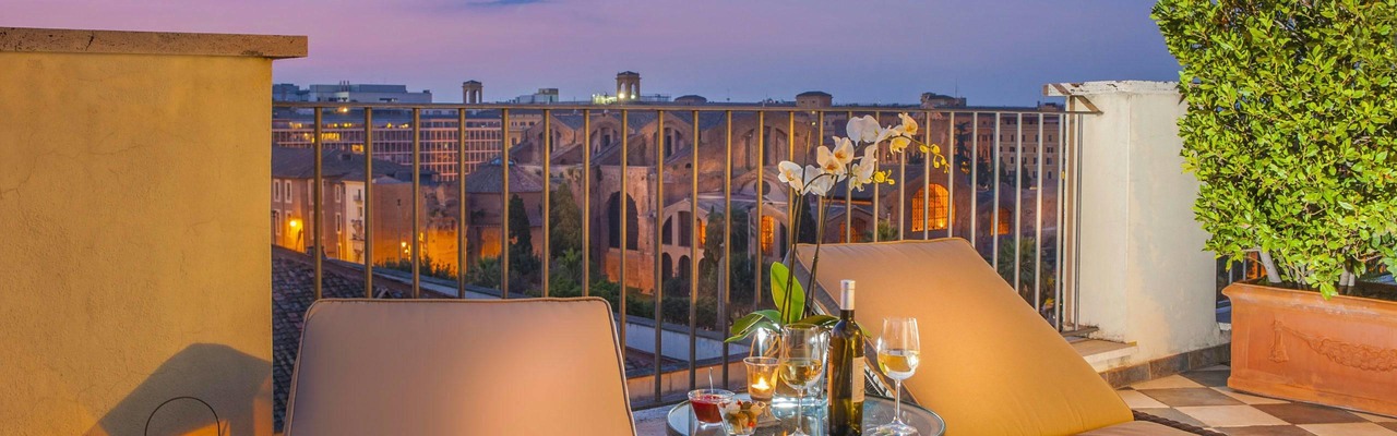 Dachterrasse im Hotel Nord Nuova Roma