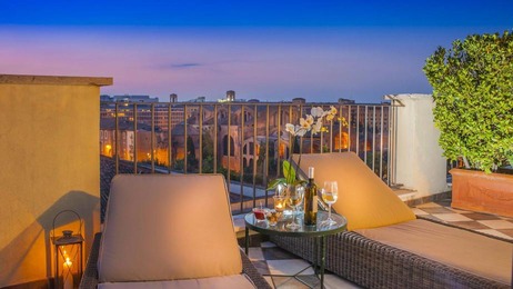 Dachterrasse im Hotel Nord Nuova Roma