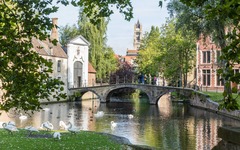 Family visiting Bruges