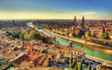 Panorama of Verona in the morning haze. Italy
