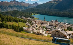 St. Moritz, Blick von Corviglia auf den See