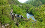 Centovallibahn beim Überqueren des Fluß Melezza