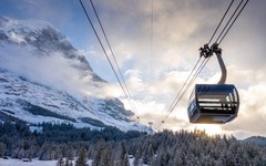 Eiger Express Grindelwald Eigernordwand Abendstimmung Winter
