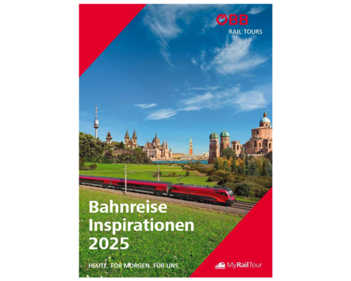 Titelbild eines Katalogs von "ÖBB Rail Tours"