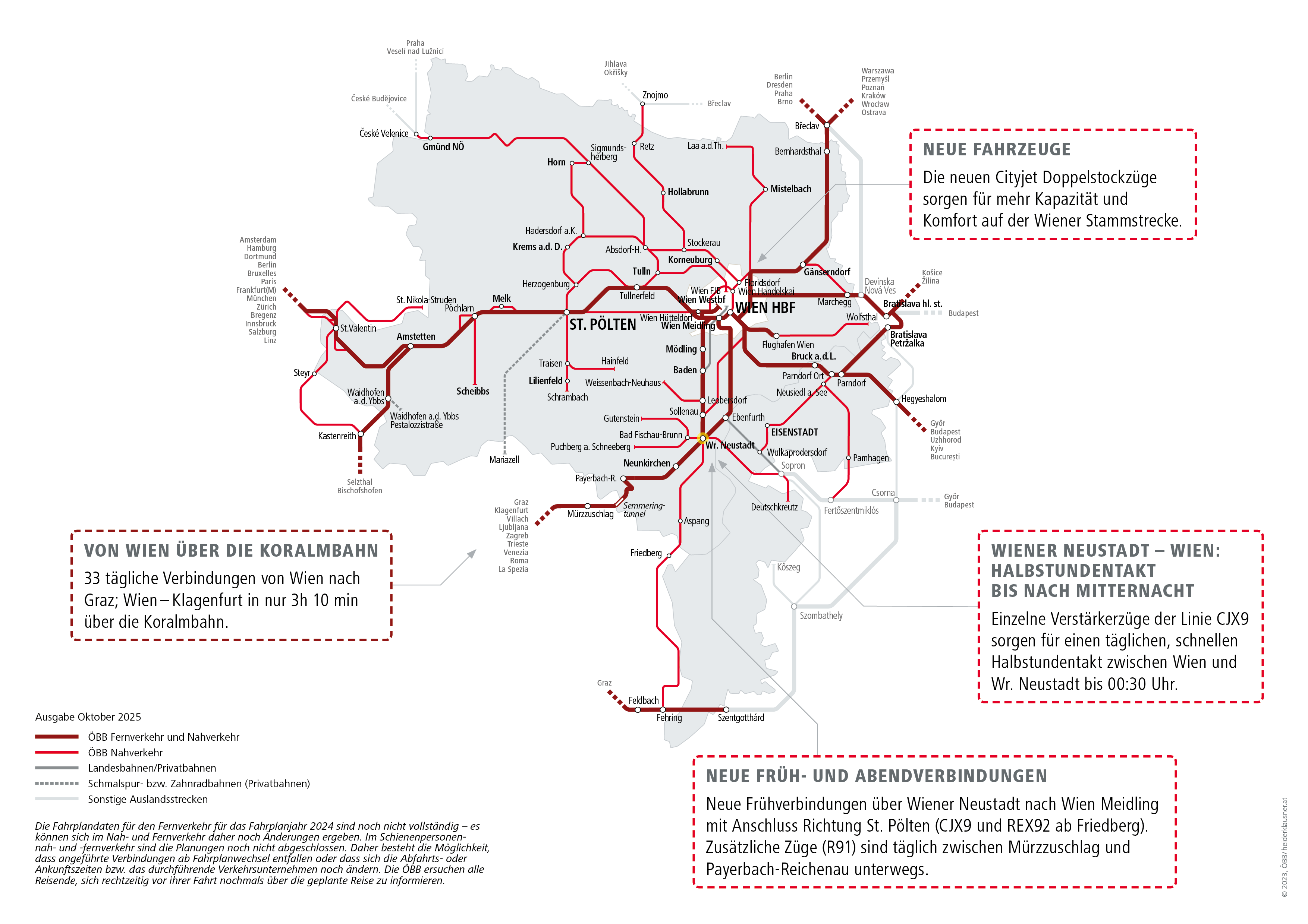 © ÖBB Karte zum Fahrplanwechsel 2025/2026