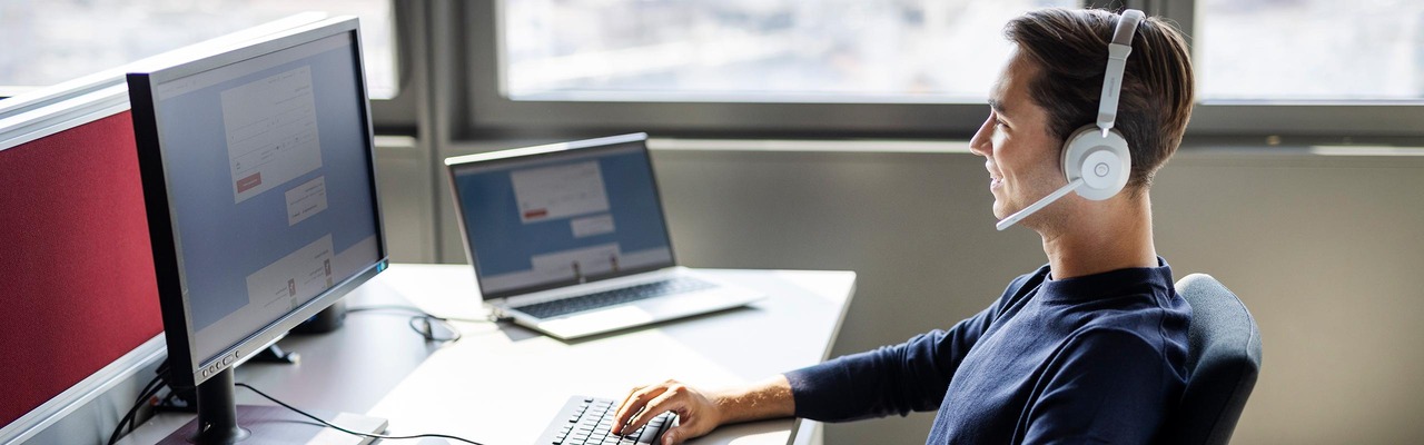 Business traveler booking a ticket