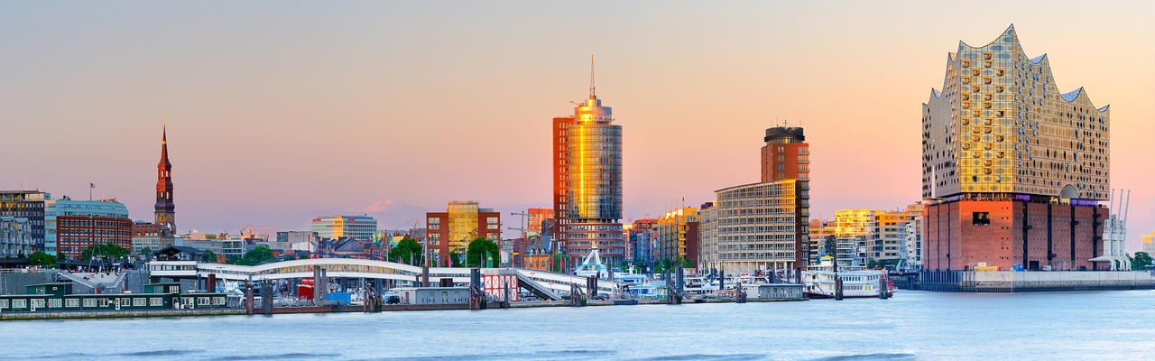 Skyline mit Elbphilharmonie und Niederhafen