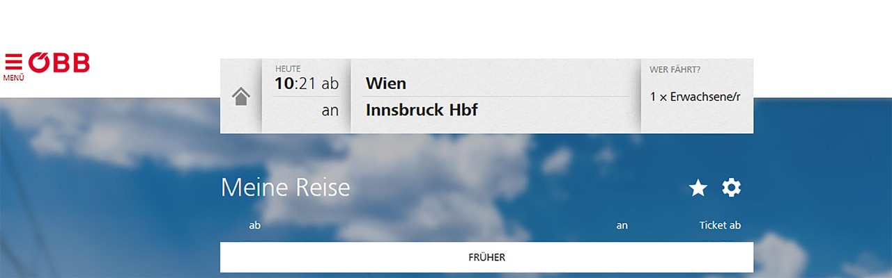 Störung im ÖBB Ticketshop