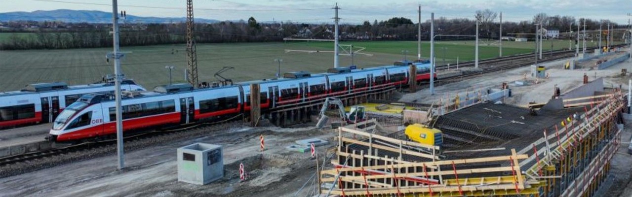 Baustelle am Bahnhof Wampersdorf