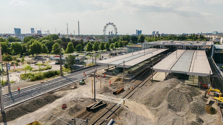 Bauarbeiten am Bahnhof Wien Praterstern