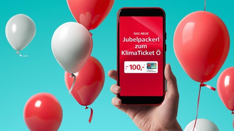 ÖBB Klimaticket Sujet mit Ballons
