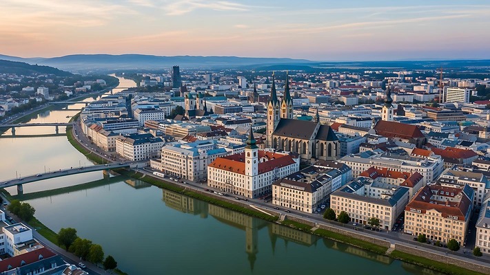 Panoramic view of Linz