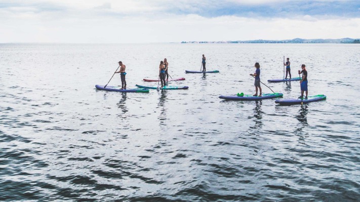 Surfboard Paddler am Bodensee