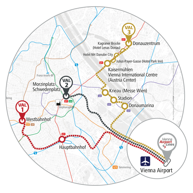 Liniengrafik der Vienna Airport Lines