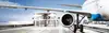 Photo montage with airplane on rails