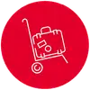 Icon mit Abholung und Koffer