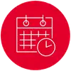 Icon mit Kalender und Uhr