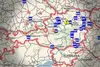 Österreichkarte mit Streckenunterbrechungen