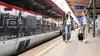 Travelers with luggage on the platform