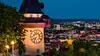 Grazer Uhrturm bei Nacht