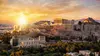 Die Akropolis in Athen bei Sonnenuntergang