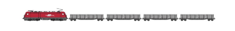 Rungenwagenzug / Train with stake waggons