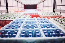 Transport of beverage crates in the consumer goods sector.