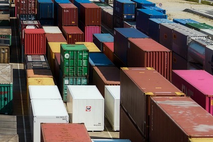 View of containers at the Vienna South Terminal