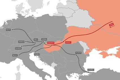 TransFER Jinan–Budapest Map