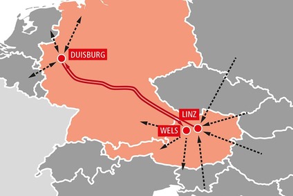 TransFER Linz–Duisburg–Wels Karte