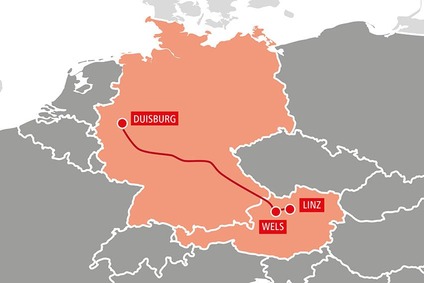 TransFER Linz–Duisburg–Wels Karte