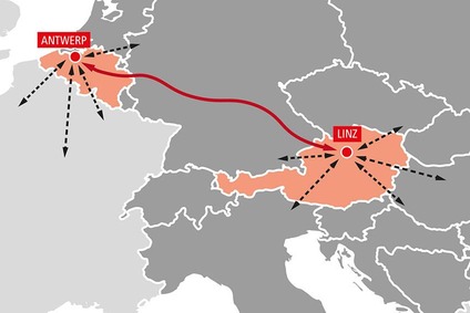 TransFER Linz–Antwerp Karte