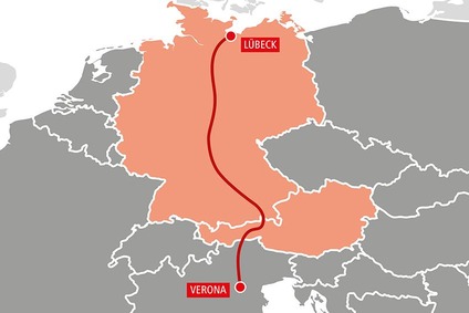 TransFER Verona–Luebeck Karte