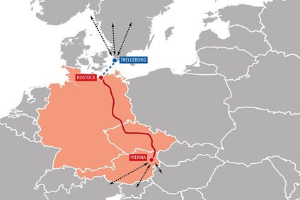 TransFER Vienna–Scandinavia Karte