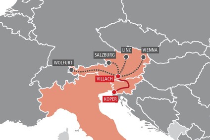 TransFER Villach–Koper Karte