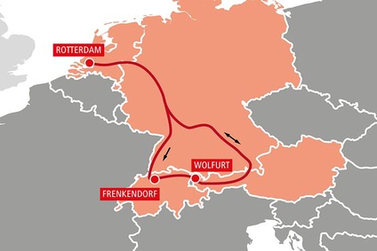 TransFER Wolfurt–Rotterdam Karte