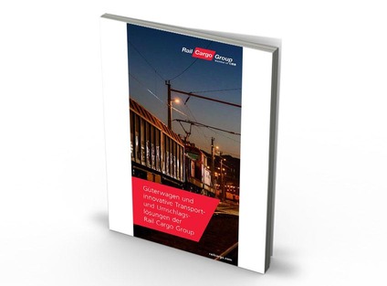 Broschüre der Rail Cargo Group über Güterwagen und innovative Transportlösungen.
