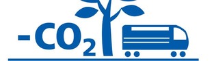Icon zeigt CO₂-reduzierten Schienentransport mit Baum und Güterzug als Symbol für nachhaltige Logistik