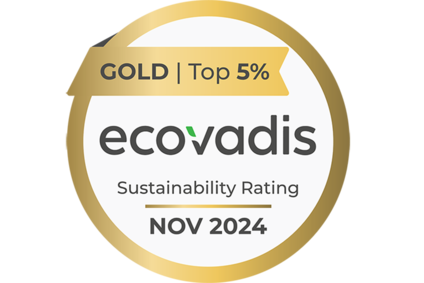 EcoVadis Nachhaltigkeitsrating: Gold-Auszeichnung (Top 5 %), November 2024