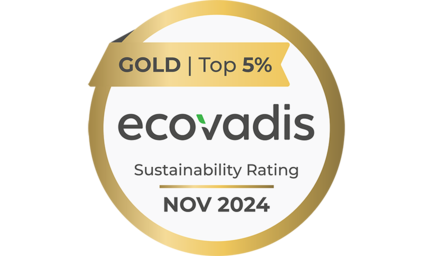 EcoVadis Gold-Rating – Top 5 % Nachhaltigkeitsbewertung, November 2024