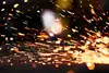 Sparks flying during metalworking