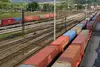 Container trains at the Košice terminal.