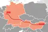 TransFER Budapest–Neuss Karte