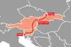 TransFER Koper–Bratislava–Zilina Map