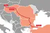 TransFER Sopron–Budapest–Istanbul Karte