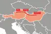 TransFER Wels–Vienna–Budapest Karte