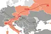 TransFER Xian–Vienna–Milano Map