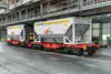 InnoWaggon-Modulwagen der Rail Cargo Group in einer Industrie-Wartungshalle