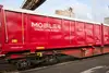 MOBILER Logistikcontainer auf Auflieger im Güterterminal