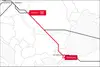 Netzwerkkarte mit markierter TransFER-Route zwischen Curtici und Tekirdağ